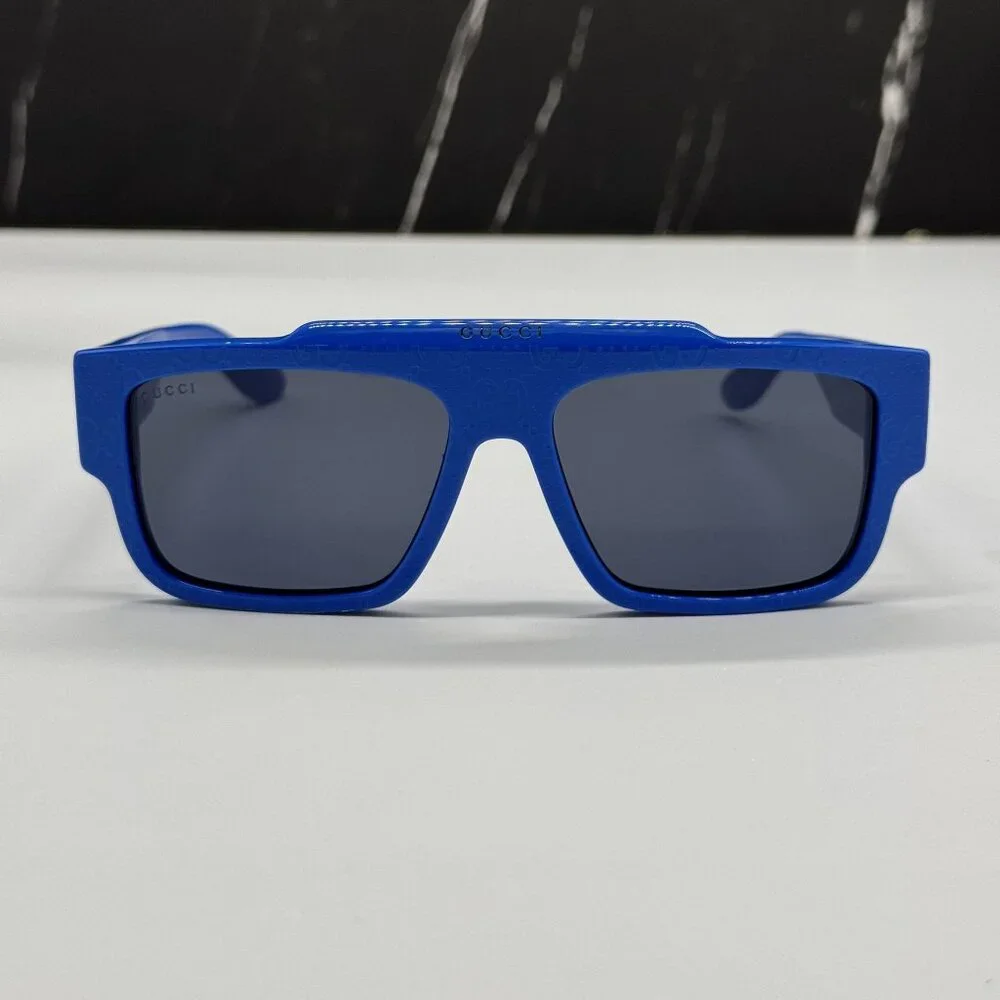 NEW GUCCI GG1460S 008 BLUE SQUARE MEN SUNGLASSES